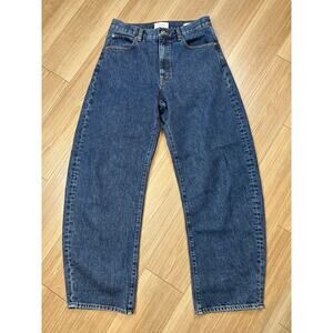 Frame The Bubble Jeans Womens 27 Lavish Blue Barrel Curved Leg 100% Cotton EUC